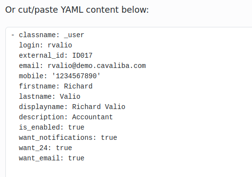User YAML